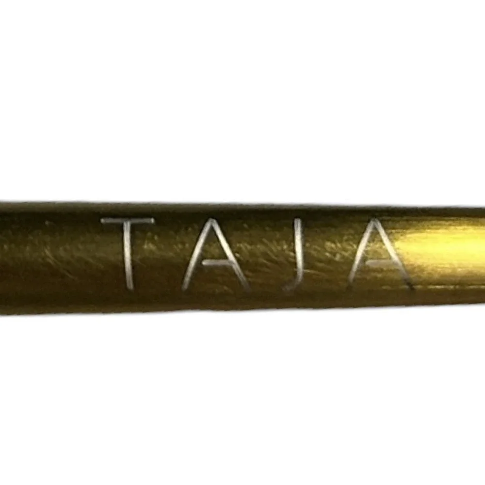 TAJA Collection Salad Servers Set Gold Stainless Steel Modern Brass Tone 11.8